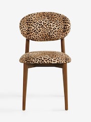 Rockett St George Set of 2 Leopard Wooden and Upholstered Dining Chairs - Image 4 of 7