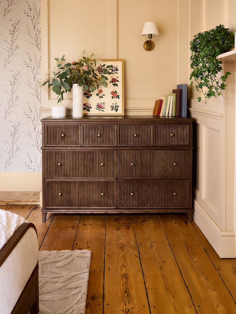 Laura Ashley Dark Stain Oak Barcombe Wide Chest - Image 1 of 8 Laura Ashley Dark Stain Oak Barcombe Wide Chest - Image 1 of 8