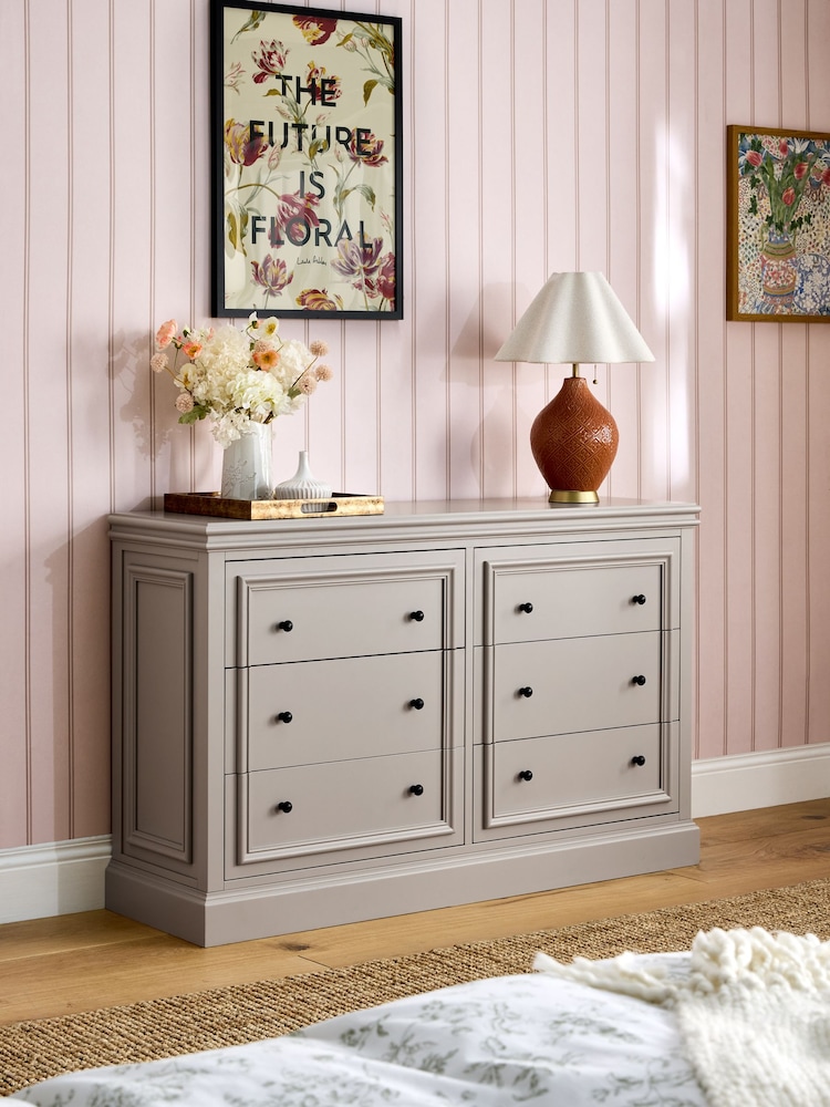 Laura Ashley Twine Natural Swanton 6 Drawer Wide Chest - Image 1 of 8 Laura Ashley Twine Natural Swanton 6 Drawer Wide Chest - Image 1 of 8