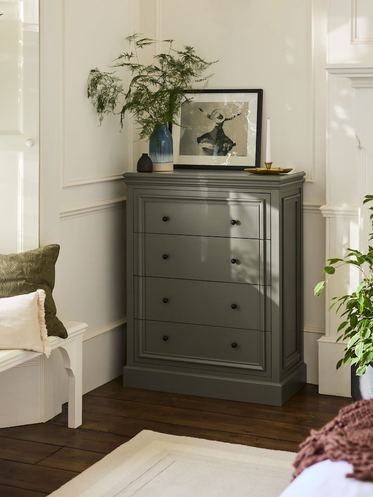 Laura Ashley Khaki Green Swanton 4 Chest of Drawer - Image 2 of 8