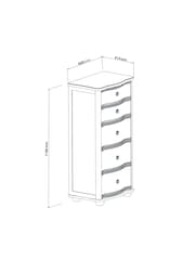 Laura Ashley Whitewash Oak Someford 5 Drawer Tall Chest - Image 4 of 9