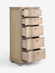 Laura Ashley Whitewash Oak Someford 5 Drawer Tall Chest - Image 8 of 9