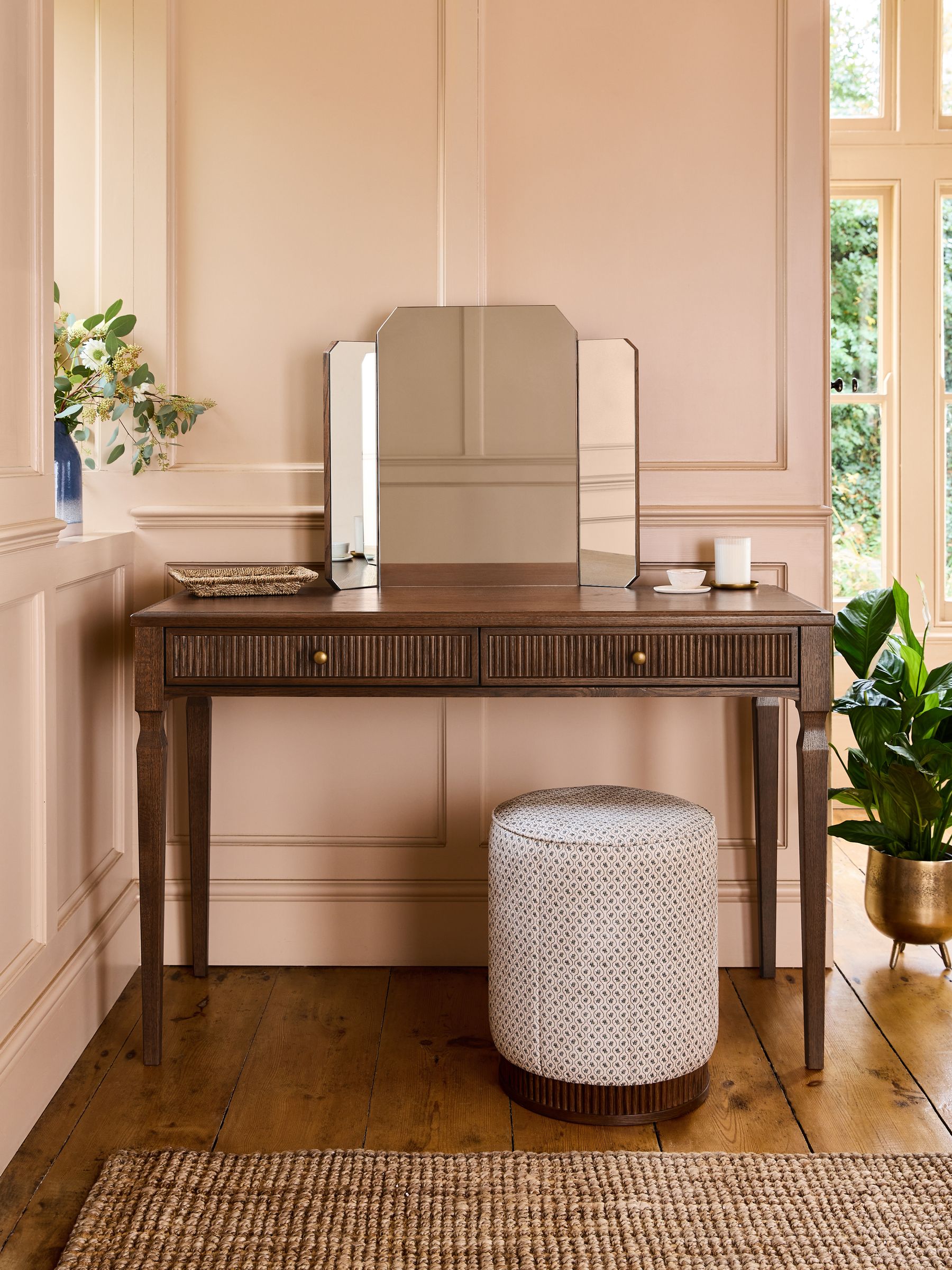 Buy Laura Ashley Dark Stain Oak Barcombe Dressing Table and Mirror