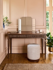 Laura Ashley Dark Stain Oak Barcombe Dressing Table - Image 1 of 9