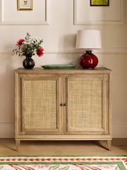 Nina Campbell Oak and Rattan Mason Small Small Sideboard - Image 1 of 9
