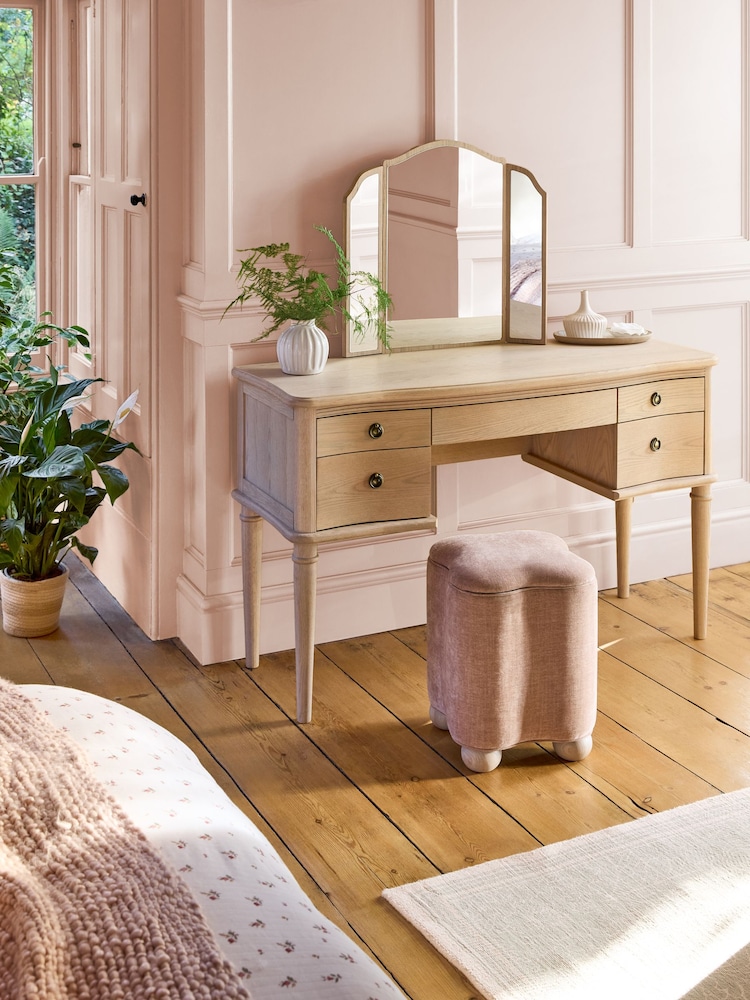 Laura Ashley Whitewash Oak Someford Dressing Table - Image 2 of 10