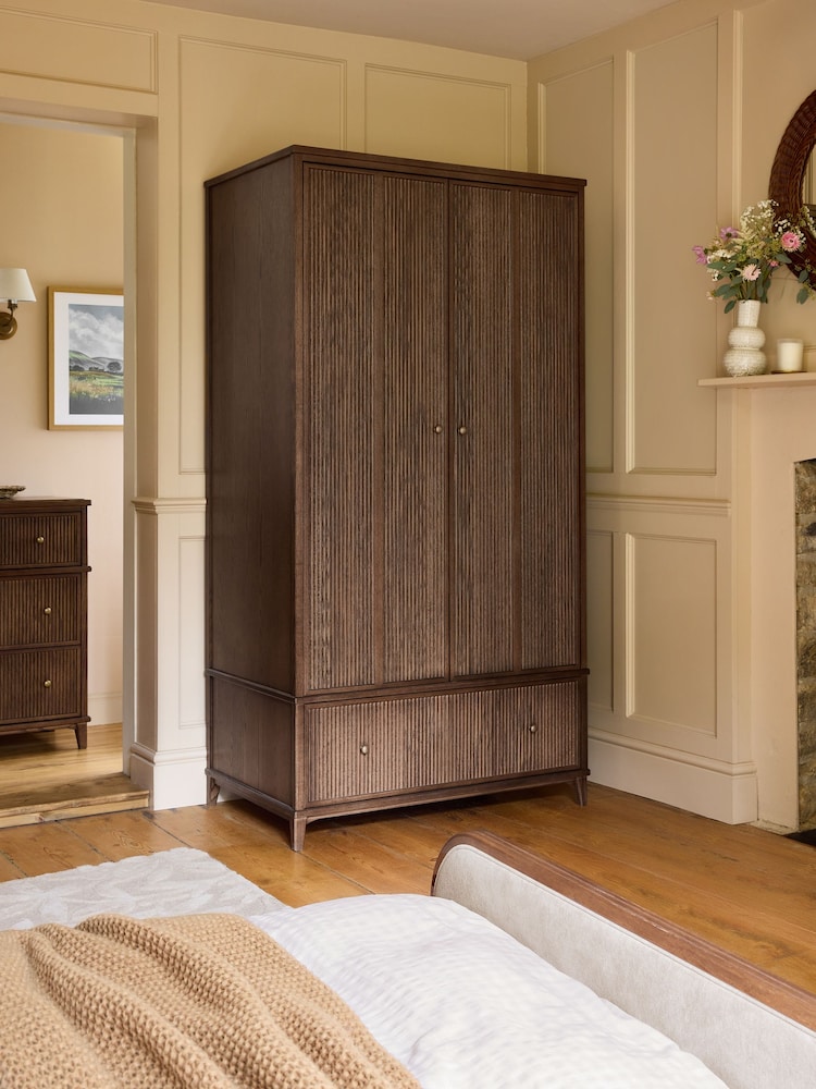 Laura Ashley Dark Stain Oak Barcombe Double Wardrobe - Image 1 of 9