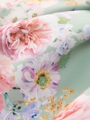 Green Sleeveless Floral Print Party Dress (3mths-7yrs) - Image 3 of 5
