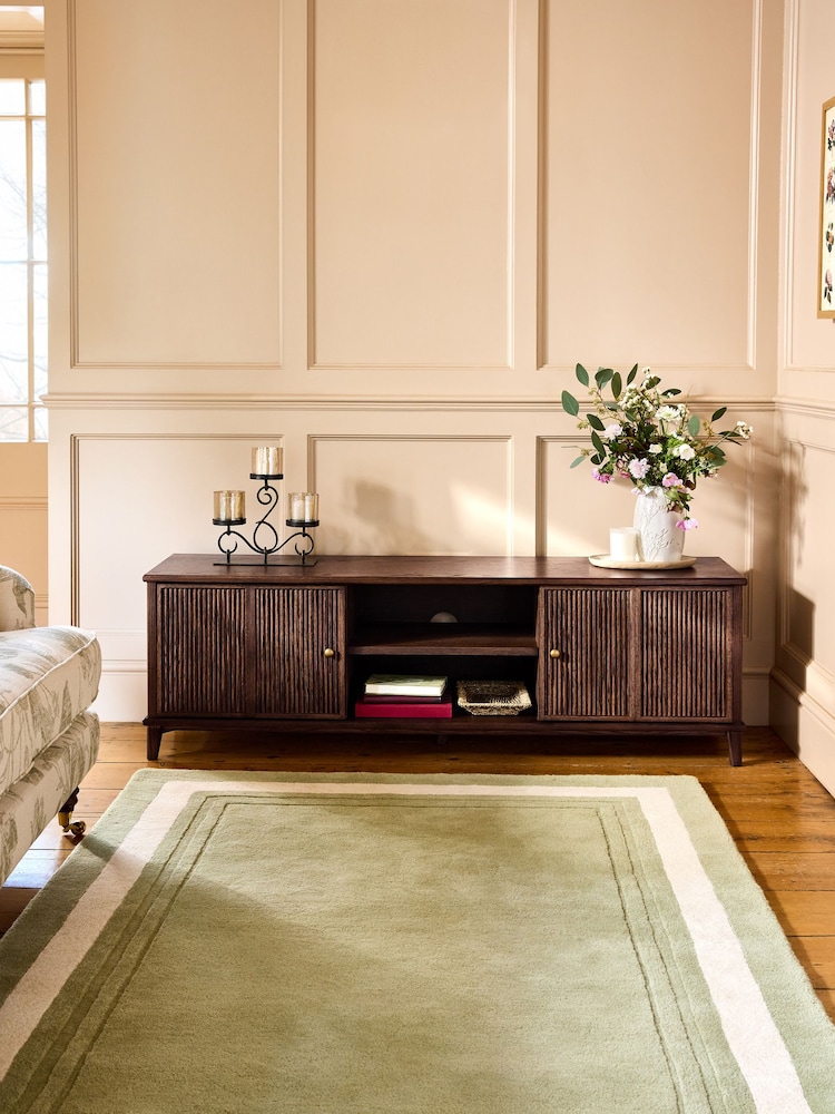 Laura Ashley Dark Stain Oak Barcombe Up to 65 Inch TV Unit - Image 1 of 9 Laura Ashley Dark Stain Oak Barcombe Up to 65 Inch TV Unit - Image 1 of 9