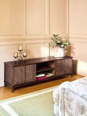Laura Ashley Dark Stain Oak Barcombe Up to 65 Inch TV Unit - Image 4 of 9