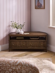 Laura Ashley Dark Stain Oak Barcombe Corner Up to 50 Inch TV Unit - Image 3 of 9