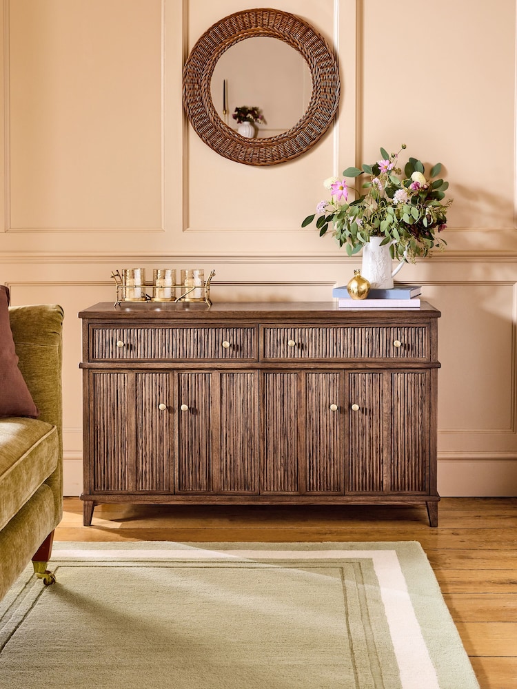 Laura Ashley Dark Stain Oak Barcombe Large Sideboard - Image 1 of 9