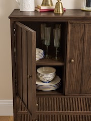 Laura Ashley Dark Stain Oak Barcombe Tall Large Sideboard - Image 3 of 9