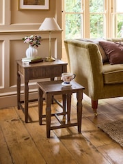 Laura Ashley Dark Stain Oak Barcombe Nest of Table - Image 1 of 7