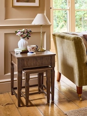 Laura Ashley Dark Stain Oak Barcombe Nest of Table - Image 2 of 7