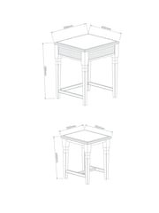 Laura Ashley Dark Stain Oak Barcombe Nest of Table - Image 3 of 7