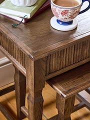Laura Ashley Dark Stain Oak Barcombe Nest of Table - Image 4 of 7