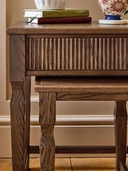 Laura Ashley Dark Stain Oak Barcombe Nest of Table - Image 5 of 7
