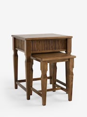 Laura Ashley Dark Stain Oak Barcombe Nest of Table - Image 6 of 7