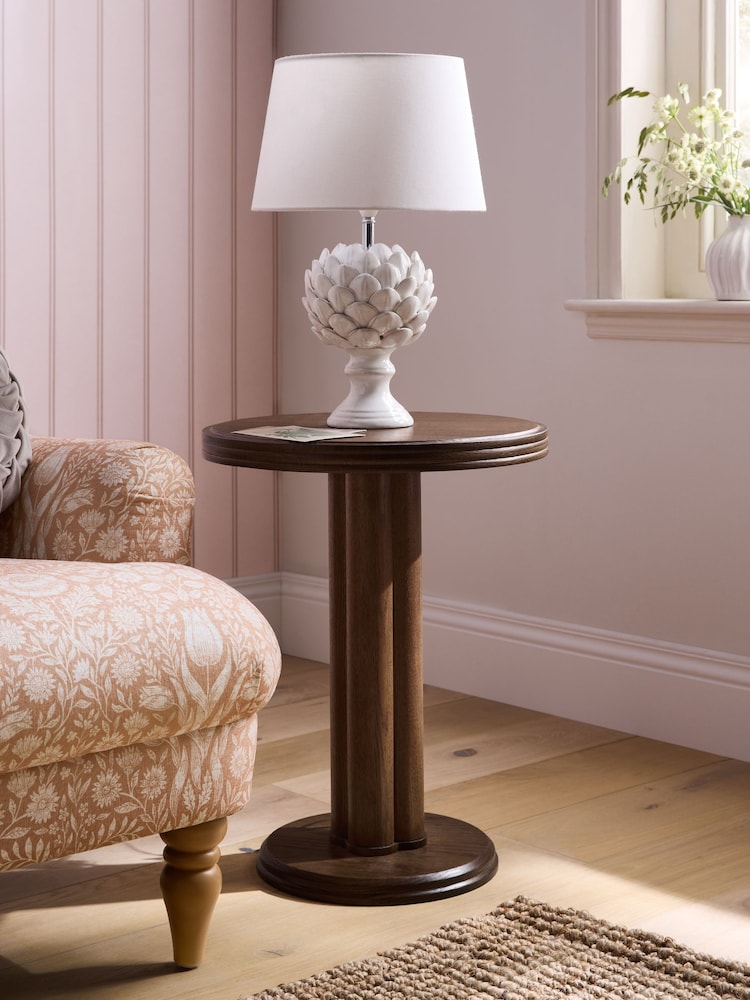 Laura Ashley Dark Stain Oak Barcombe Side Table - Image 1 of 6