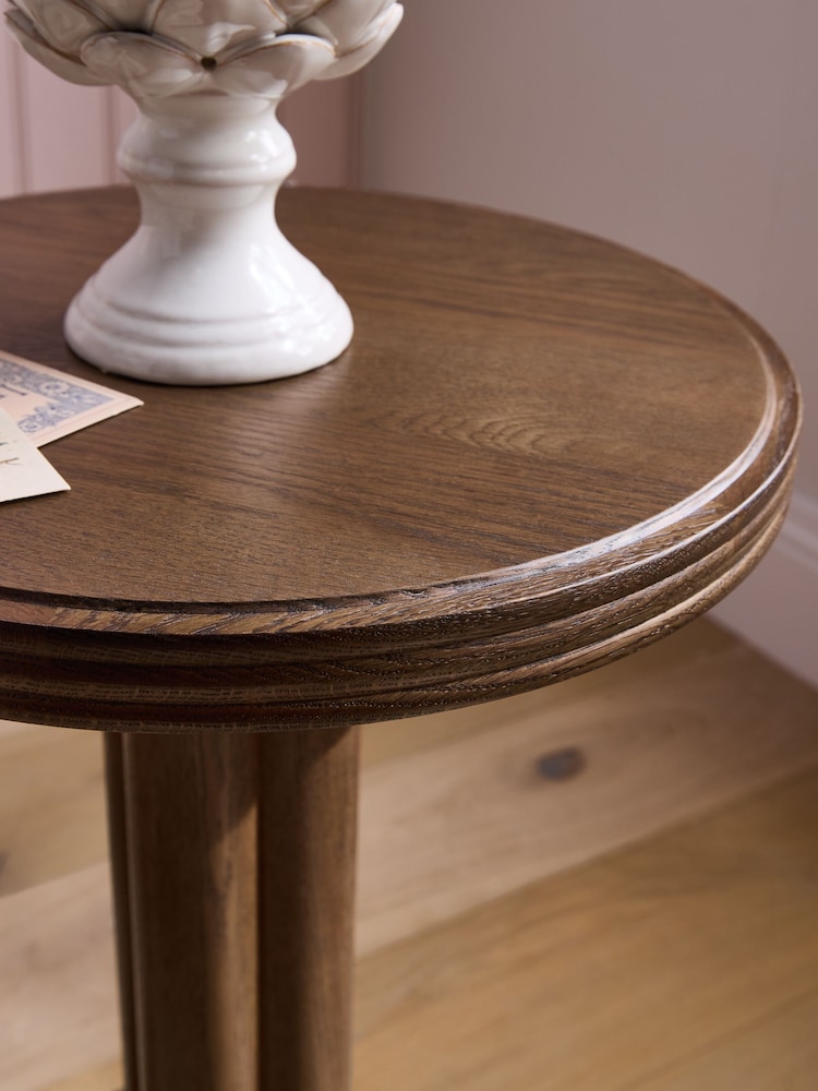 Laura Ashley Dark Stain Oak Barcombe Side Table - Image 2 of 6
