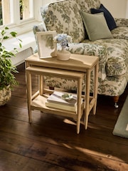 Laura Ashley Oak Danbury Nest Of Tables - Image 2 of 6