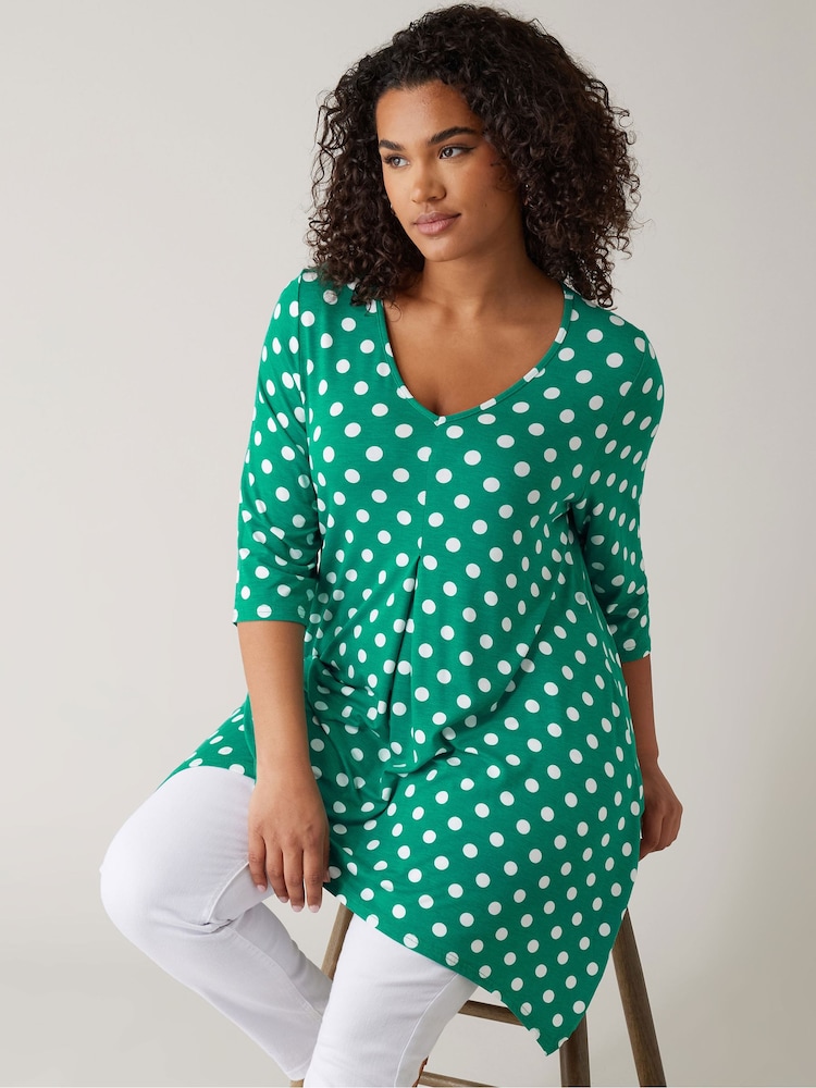 Grün - Evans V-Neck 3/4 Sleeve Tunic - Bild 1 von 4