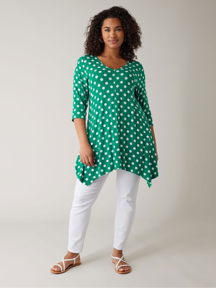 Grün - Evans V-Neck 3/4 Sleeve Tunic - Bild 2 von 4