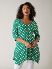 Grün - Evans V-Neck 3/4 Sleeve Tunic - Bild 4 von 4