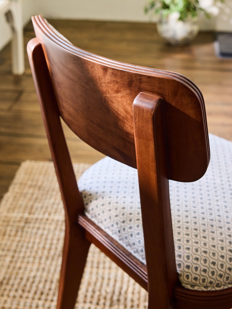 Laura Ashley Knellbank Geo Barcombe Non Arm Carver Dining Chair - Image 2 of 7