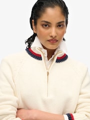 Superdry Cream Tipped Half Zip Jumper - Image 4 of 5