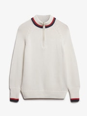 Superdry Cream Tipped Half Zip Jumper - Image 5 of 5