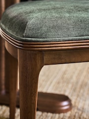 Laura Ashley Hundon Chenille Green Barcombe Non Arm Carver Dining Chair - Image 3 of 8