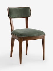 Laura Ashley Hundon Chenille Green Barcombe Non Arm Carver Dining Chair - Image 5 of 8