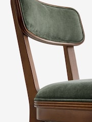 Laura Ashley Hundon Chenille Green Barcombe Non Arm Carver Dining Chair - Image 8 of 8