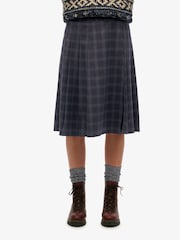 Superdry Grey Check Pleated Midi Skirt - Image 4 of 6
