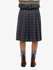 Superdry Grey Check Pleated Midi Skirt - Image 5 of 6