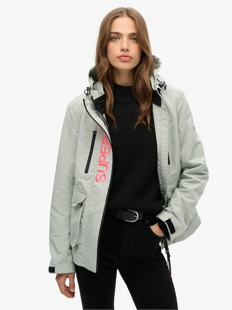 Superdry Grey Hooded Ultimate Tech Windbreaker Jacket - Image 1 of 6