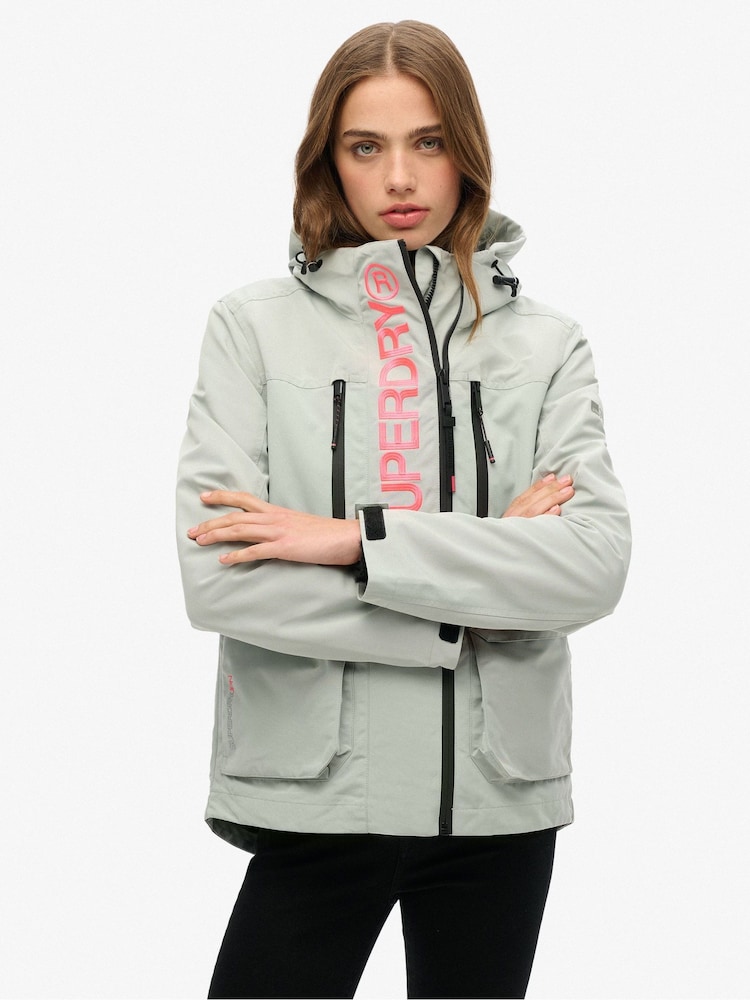 Superdry Grey Hooded Ultimate Tech Windbreaker Jacket - Image 2 of 6