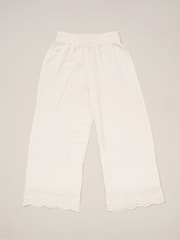 Miss Broderie White Top and Wide Leg Trousers Outfit Set - Image 4 of 5