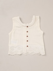 Miss Broderie Crop White Top Jeans and Bag Outfit Set - Image 3 of 6