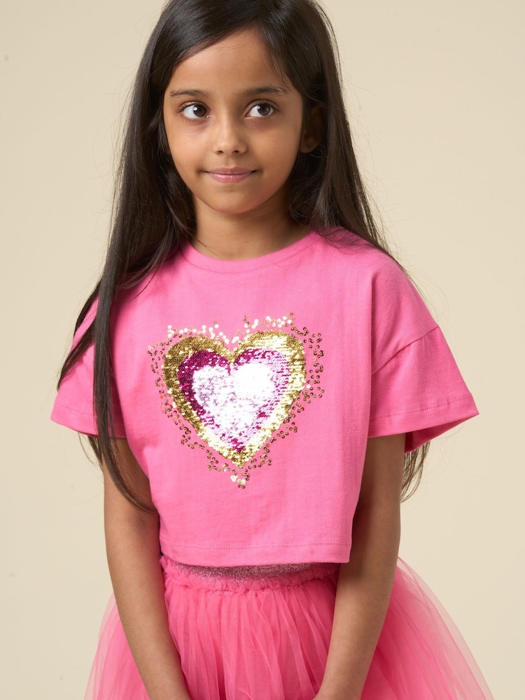 Miss Cropped Printed Brown T-Shirt and Skirt Outfit Set - Image 4 of 4