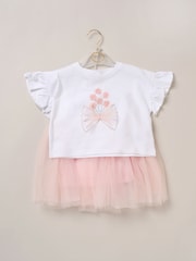 Miss Cropped Printed Brown T-Shirt and Skirt Outfit Set - Image 2 of 5