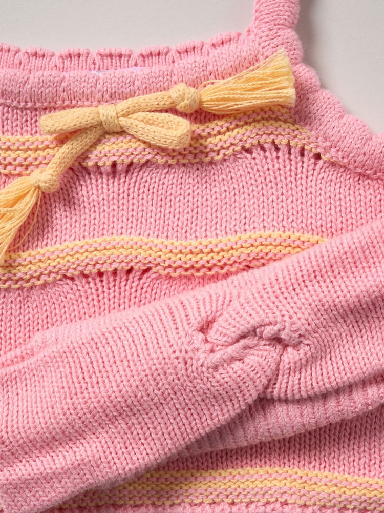Miss Pink True 100% Cotton Knit Top Shorts and Headband Outfit Set - Image 4 of 5