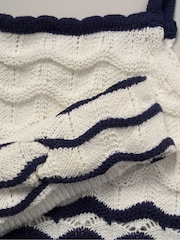 Miss True 100% Cotton White Knit Top Shorts and Headband Outfit Set - Image 5 of 5