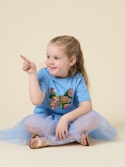 Miss Cropped Printed Brown T-Shirt and Skirt Outfit Set - Image 2 of 4