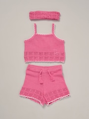 Miss Red 100% Cotton True Knit Top Shorts and Headband Outfit Set - Image 1 of 5