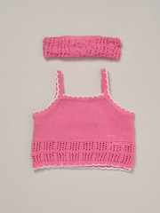 Miss Red 100% Cotton True Knit Top Shorts and Headband Outfit Set - Image 4 of 5
