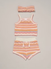 Miss Red 100% Cotton True Knit Top Shorts and Headband Outfit Set - Image 1 of 5