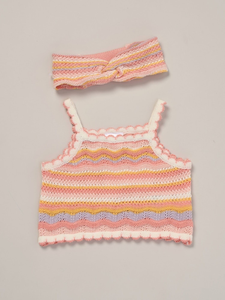 Miss Red 100% Cotton True Knit Top Shorts and Headband Outfit Set - Image 2 of 5